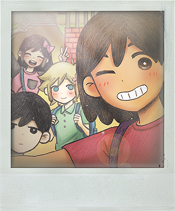wink OMORI smile Aubrey (Omori) Basil (Omori) Sunny (Omori) Kel (Omori) video game Image