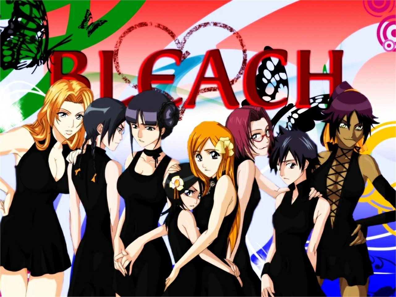 Lisa Yadomaru Tatsuki Arisawa Chizuru Honshou Nemu Kurotsuchi Rangiku Matsumoto Yoruichi Shihôin Rukia Kuchiki Orihime Inoue Anime Bleach Image
