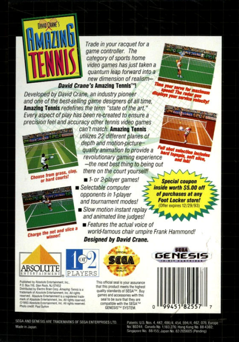 video game David Crane's Amazing Tennis Image