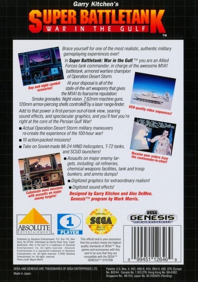 video game Garry Kitchen's Super Battletank: War in the Gulf Image