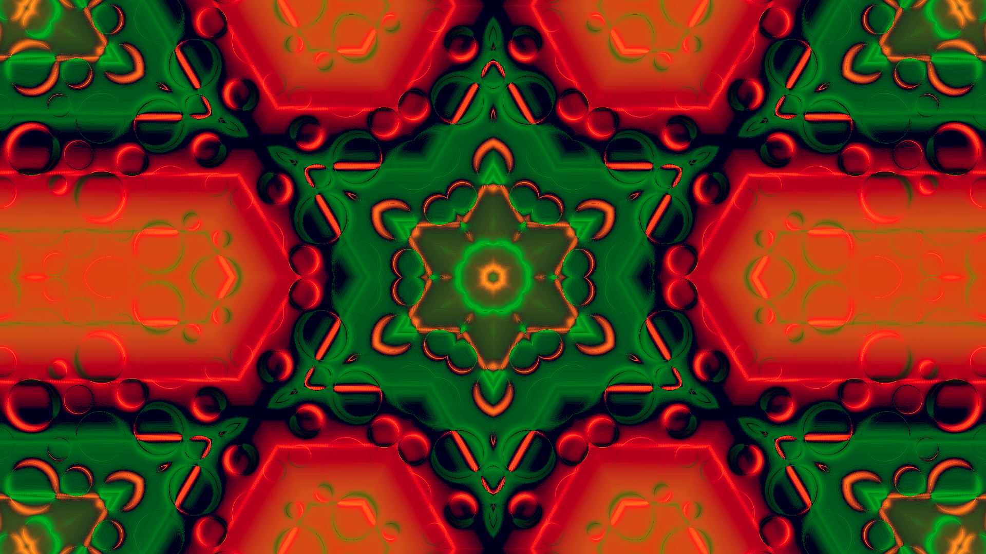  Orange and Green Kaleidoscope by lonewolf6738