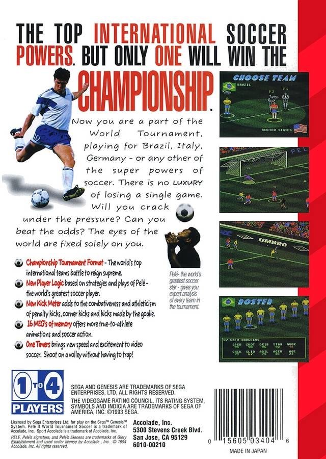video game Pele II: World Tournament Soccer Image