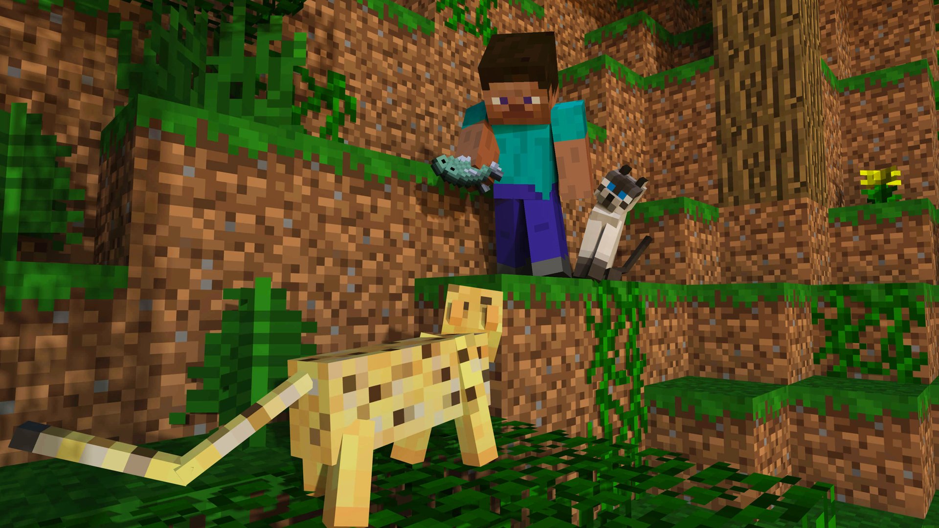 ocelot cat Steve (Herobrine Minecraft) video game Minecraft Image