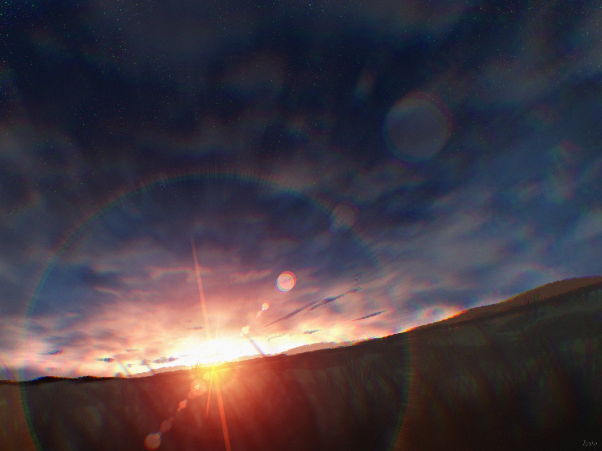 starry sky sunset Anime sky anime sunset Sky Anime Image