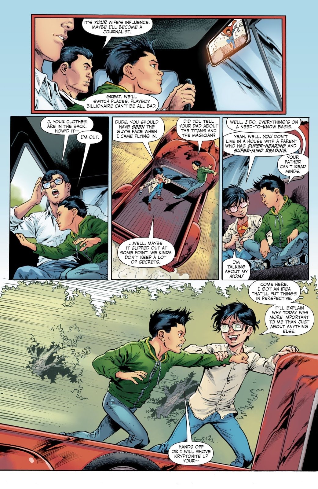 Bruce Wayne Clark Kent Jon Kent Damian Wayne Comic Super-Sons Image