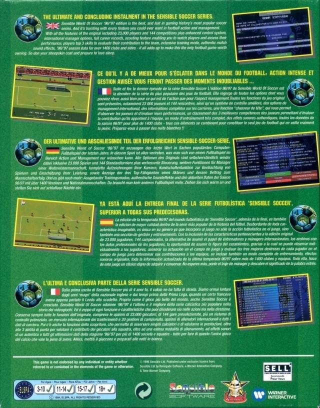 video game Sensible World Of Soccer '96/'97 Image