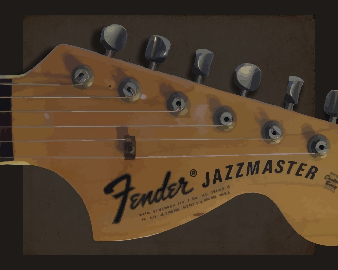 A close-up of a Fender Jazzmaster guitar headstock, showcasing its distinctive design and tuning pegs, celebrating the essence of music and craftsmanship.