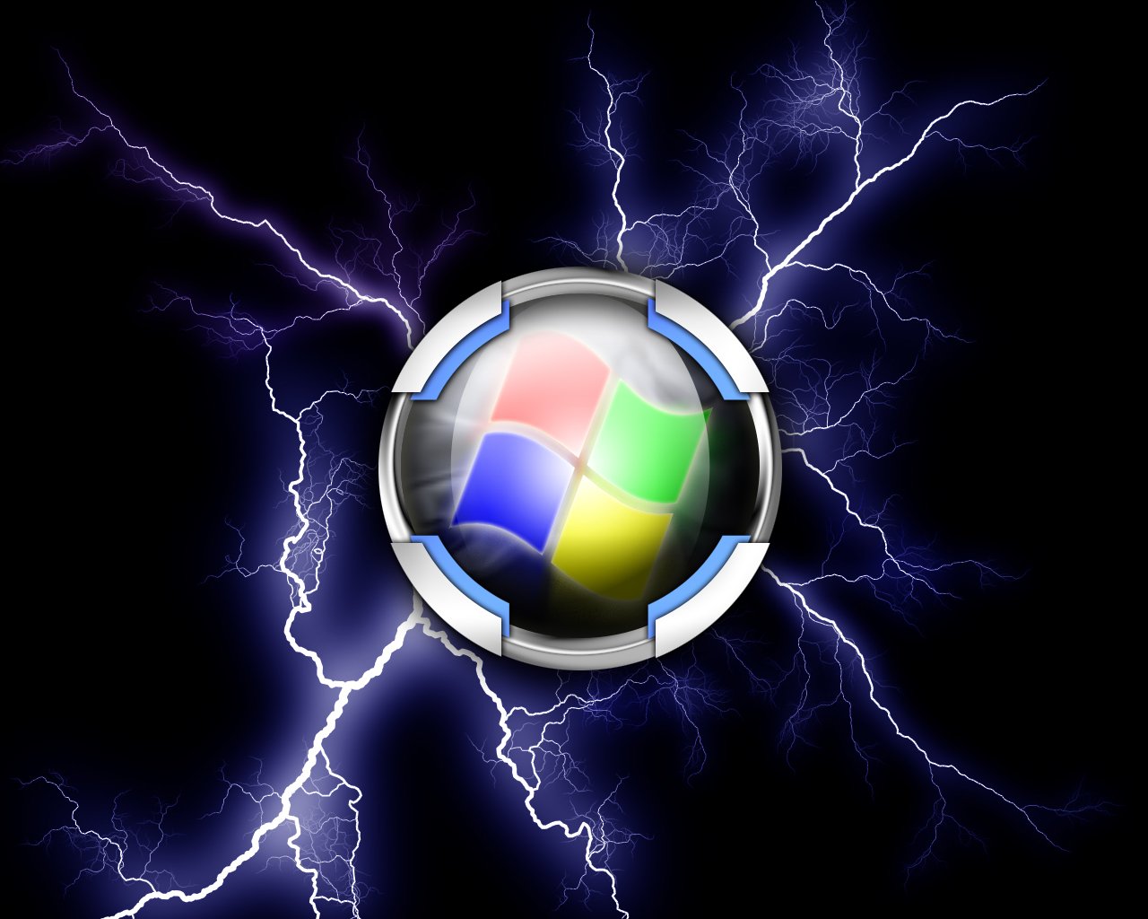 A dynamic image featuring the Windows logo encircled by a futuristic design, illuminated by vibrant lightning, showcasing a blend of technology and digital energy.