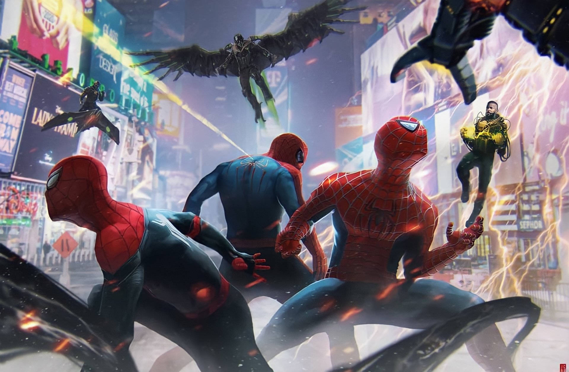 Doctor Octopus Green Goblin Vulture (Marvel Comics) Electro (Marvel Comics) superhero spider man movie Spider-Man: No Way Home Image