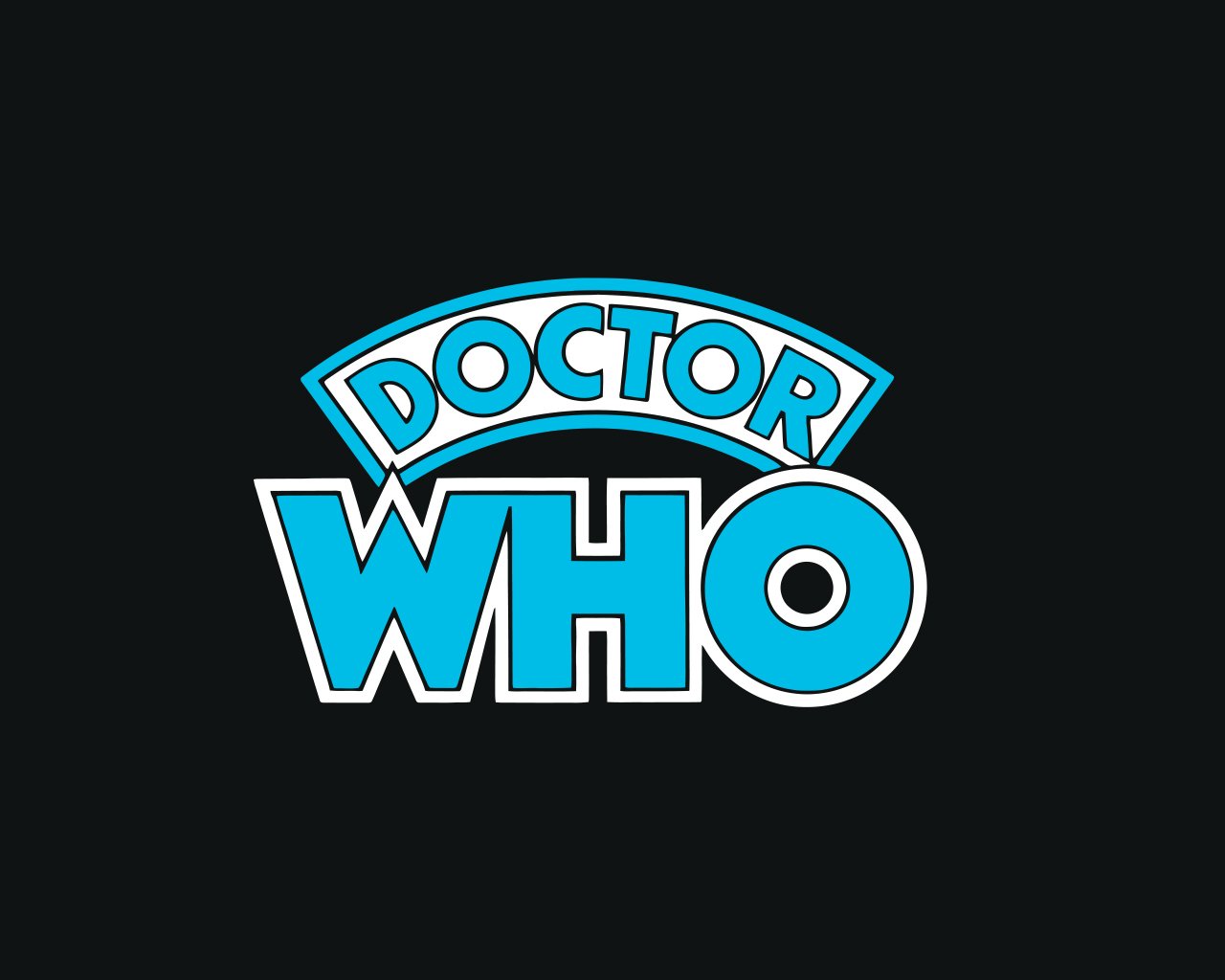 The image features the iconic logo of the TV show Doctor Who (2005) in bright blue against a black background, capturing the essence of this beloved science fiction series.