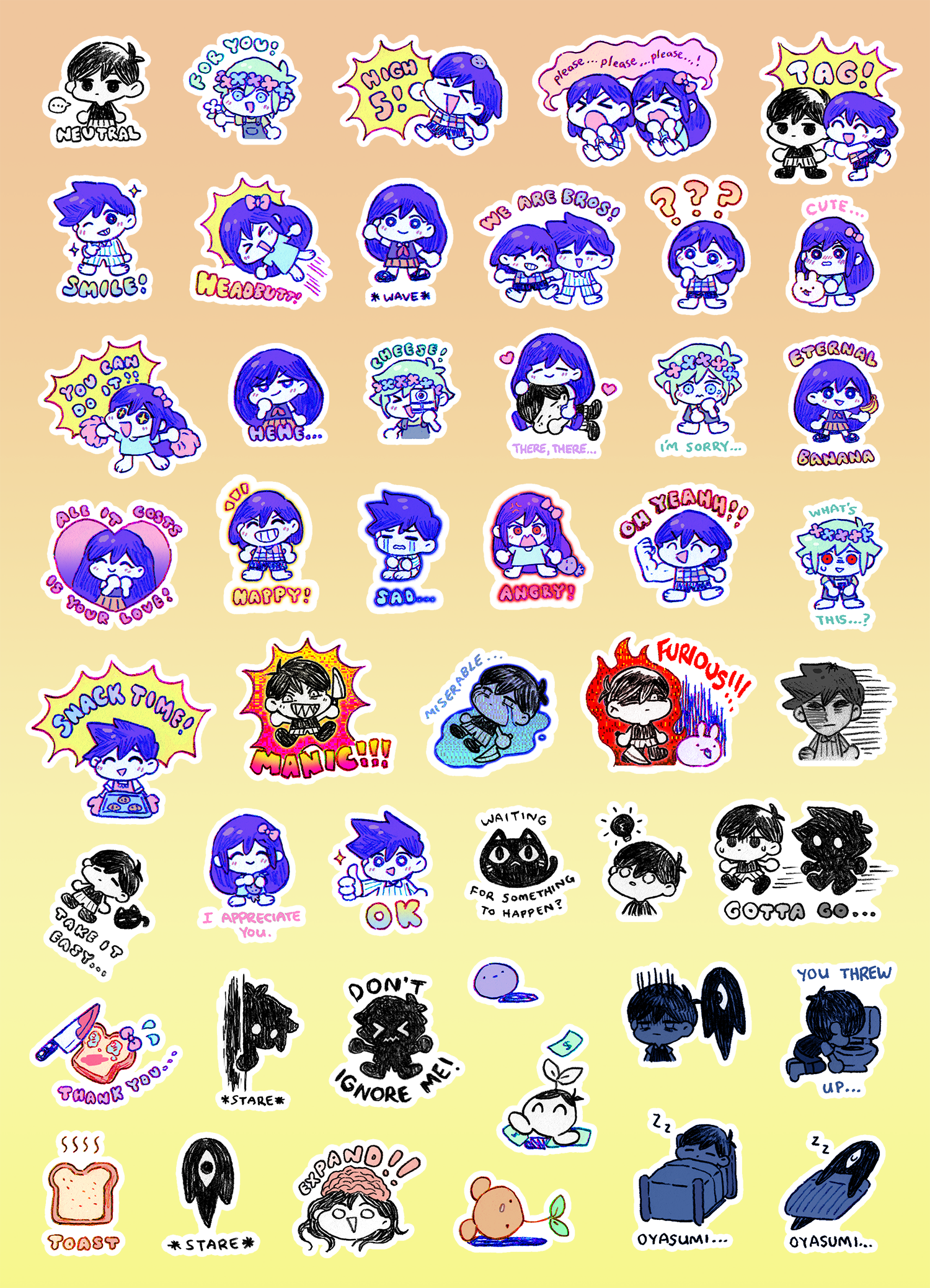 chibi Sunny (Omori) Something (Omori) Stranger (Omori) Mari (Omori) Aubrey (Omori) Kel (Omori) Hero (Omori) Basil (Omori) Omori (Character) video game OMORI Image