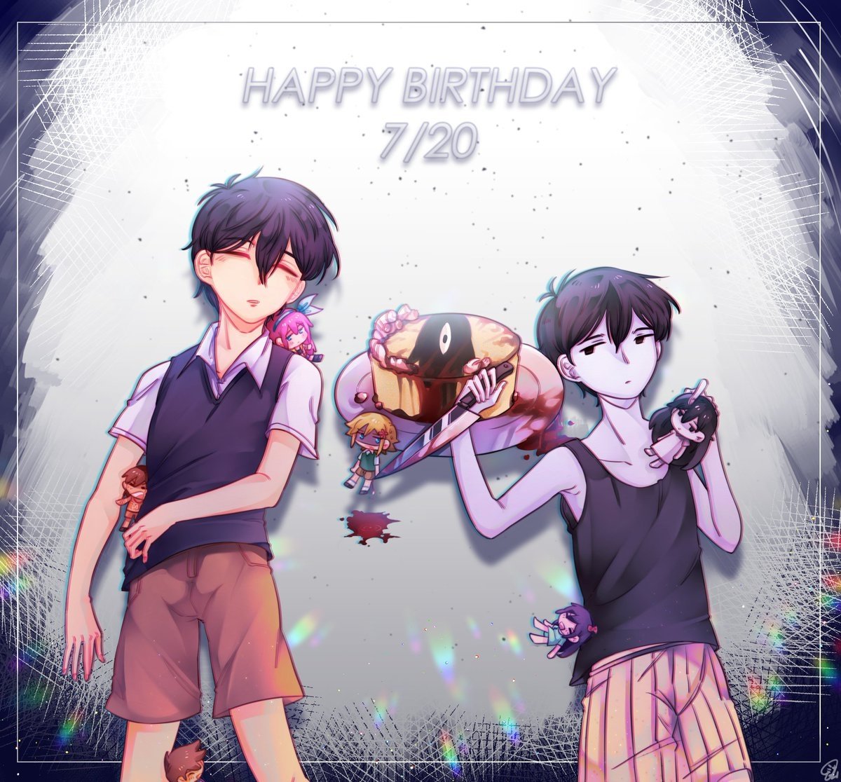 Something (Omori) Mari (Omori) Hero (Omori) Kel (Omori) Basil (Omori) Aubrey (Omori) Omori (Character) Sunny (Omori) video game OMORI Image