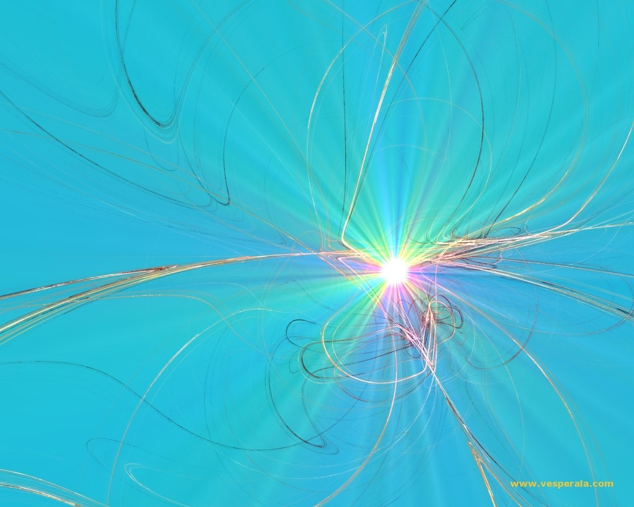 An abstract image featuring cool blue tones with swirling lines and a central burst of light, creating a sense of dynamic movement and vibrant energy.