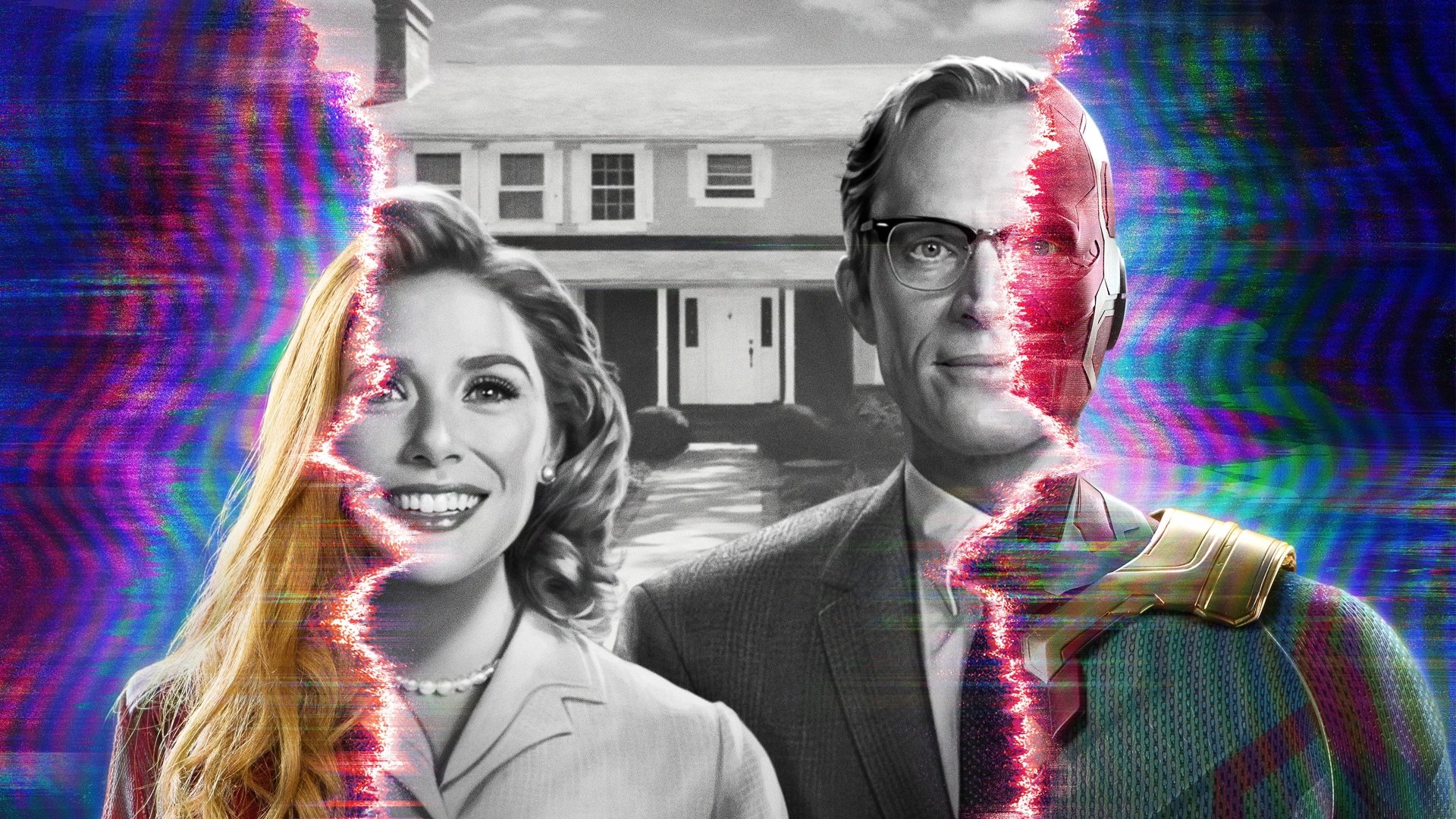 Wanda Maximoff Scarlet Witch Vision (Marvel Comics) Paul Bettany Elizabeth Olsen TV Show WandaVision Image