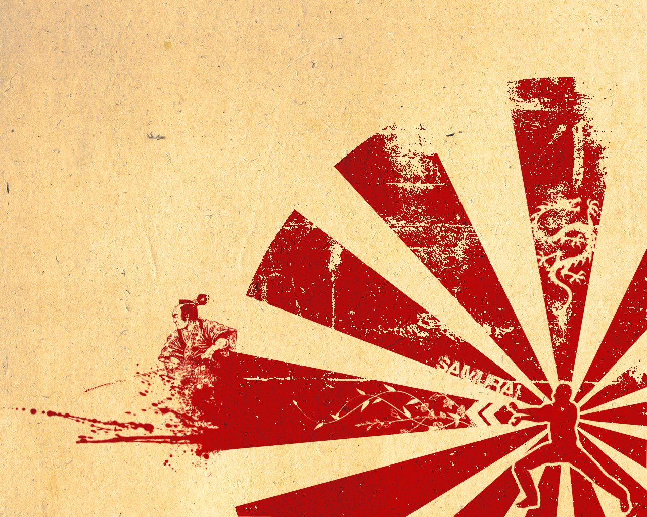An artistic design featuring bold red rays radiating from a central point, juxtaposed with a figure in dynamic motion, creating a striking visual impact against a textured background.