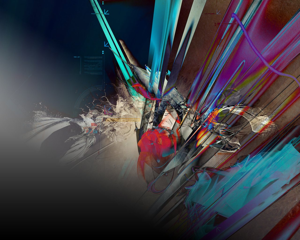 An abstract composition featuring vibrant colors and dynamic lines, creating a cool, energetic visual that evokes movement and creativity.