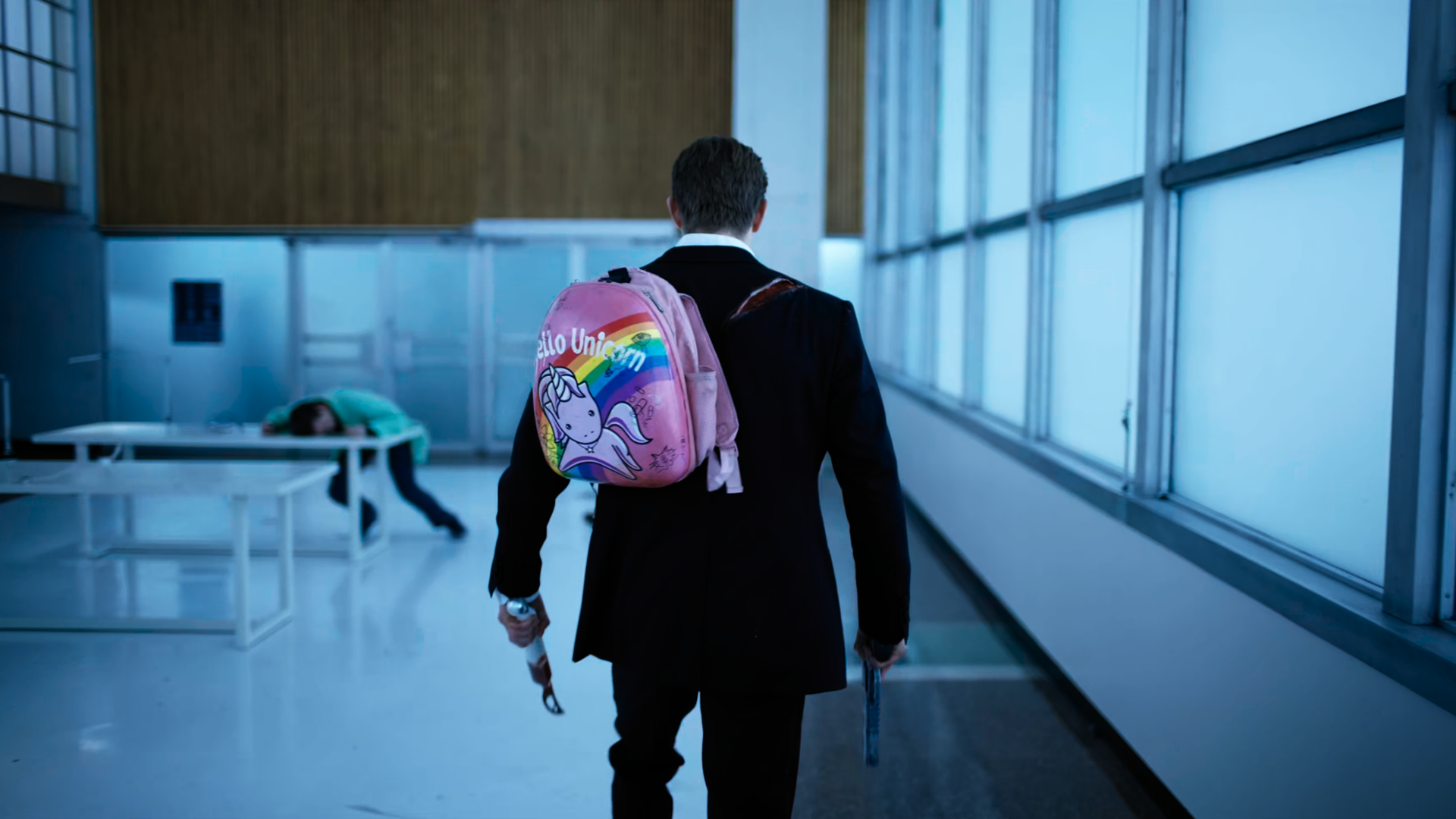 Takeshi Kovacs pink "Hello Unicorn" Bagpack