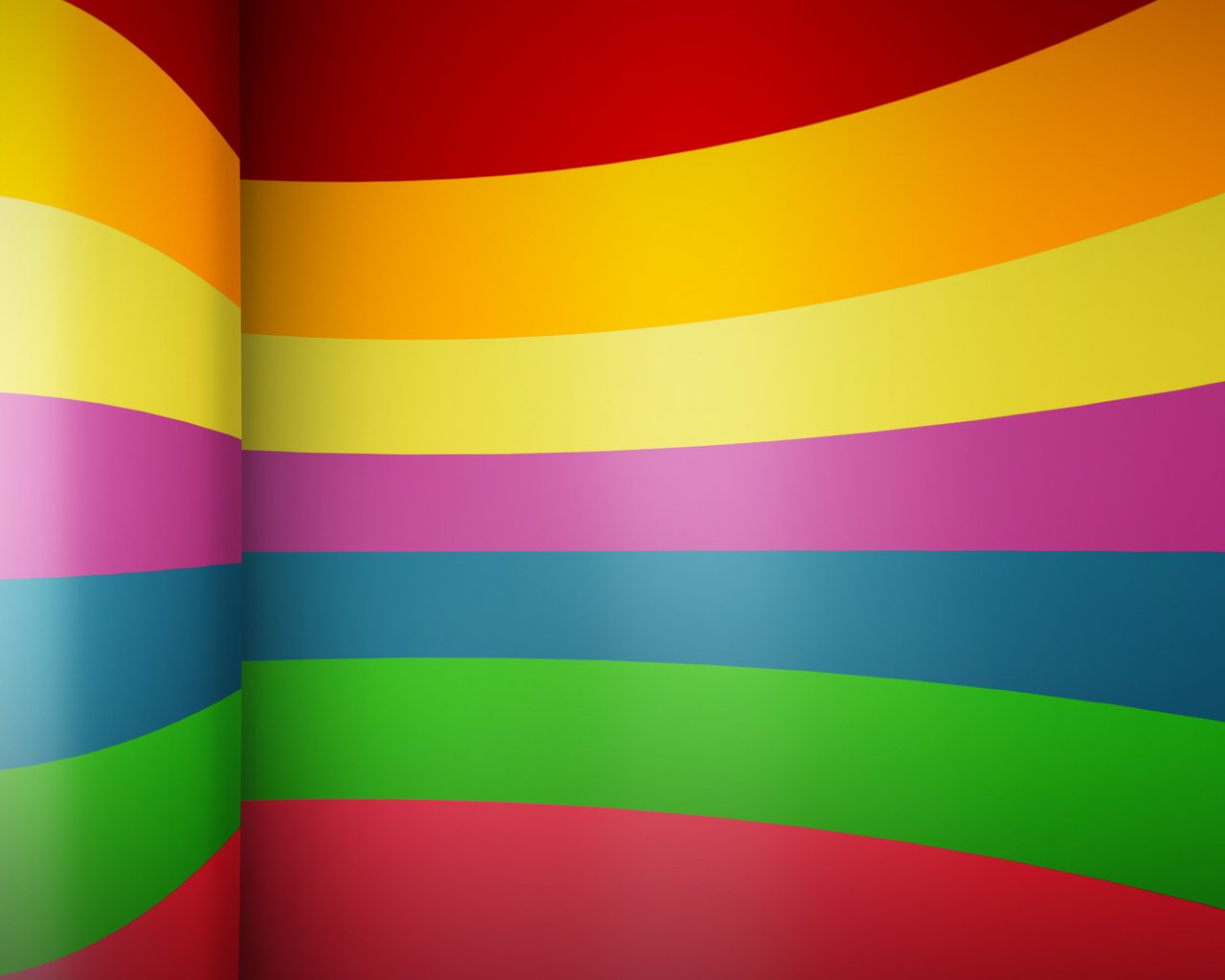 A vibrant, artistic image featuring bold, curved stripes in various colors, including red, yellow, green, blue, and pink, creating a dynamic and energetic visual composition.