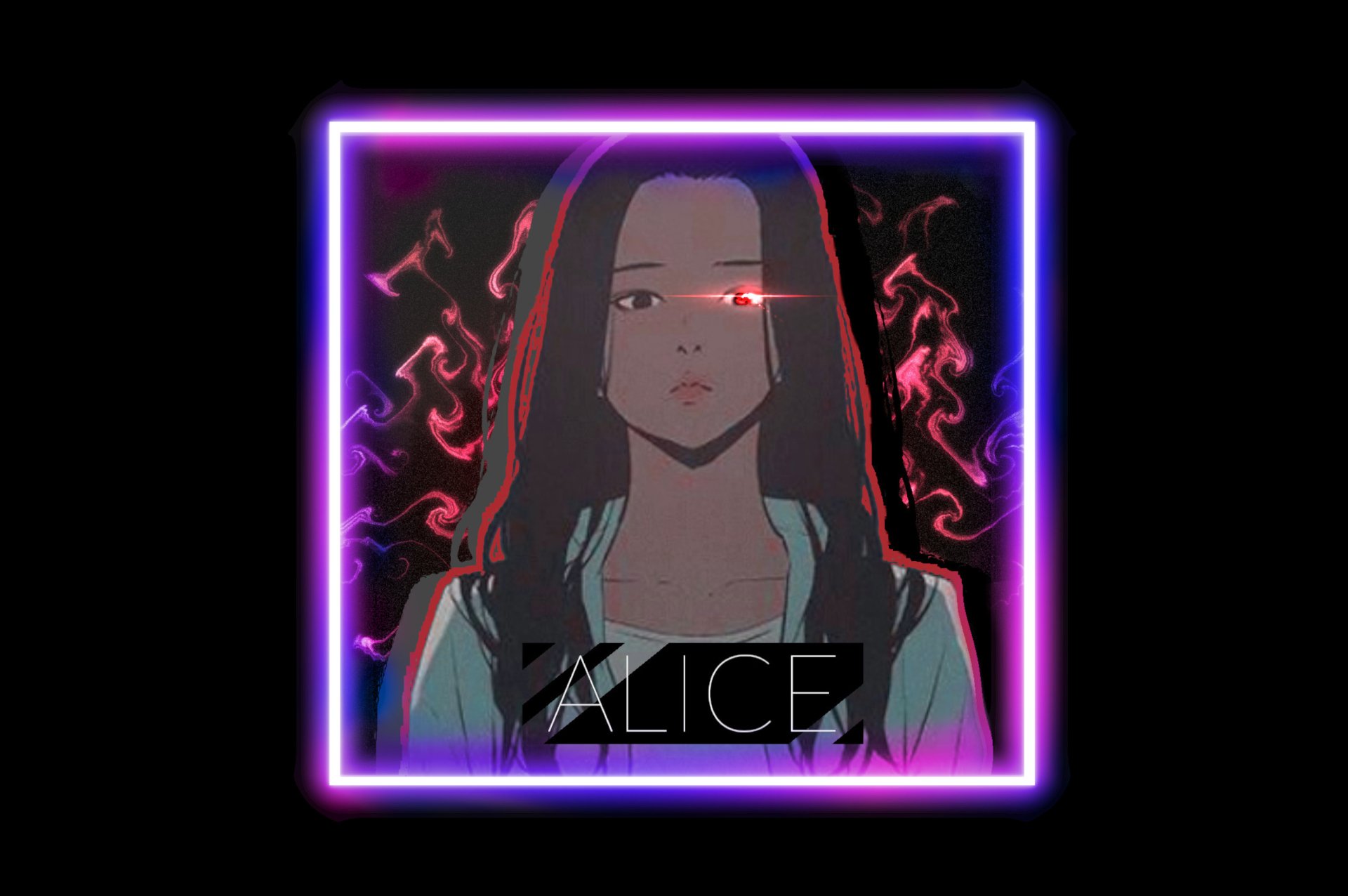 neon portrait Anime girl anime girl neon anime Image