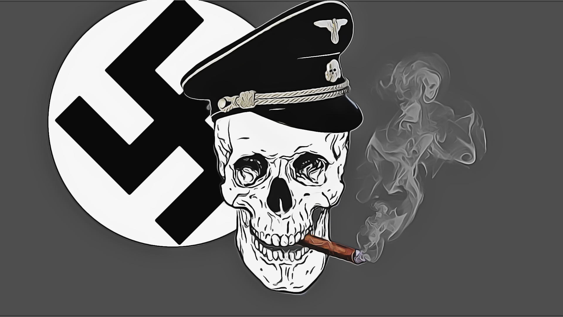  Nazi soldier smoking cigar.