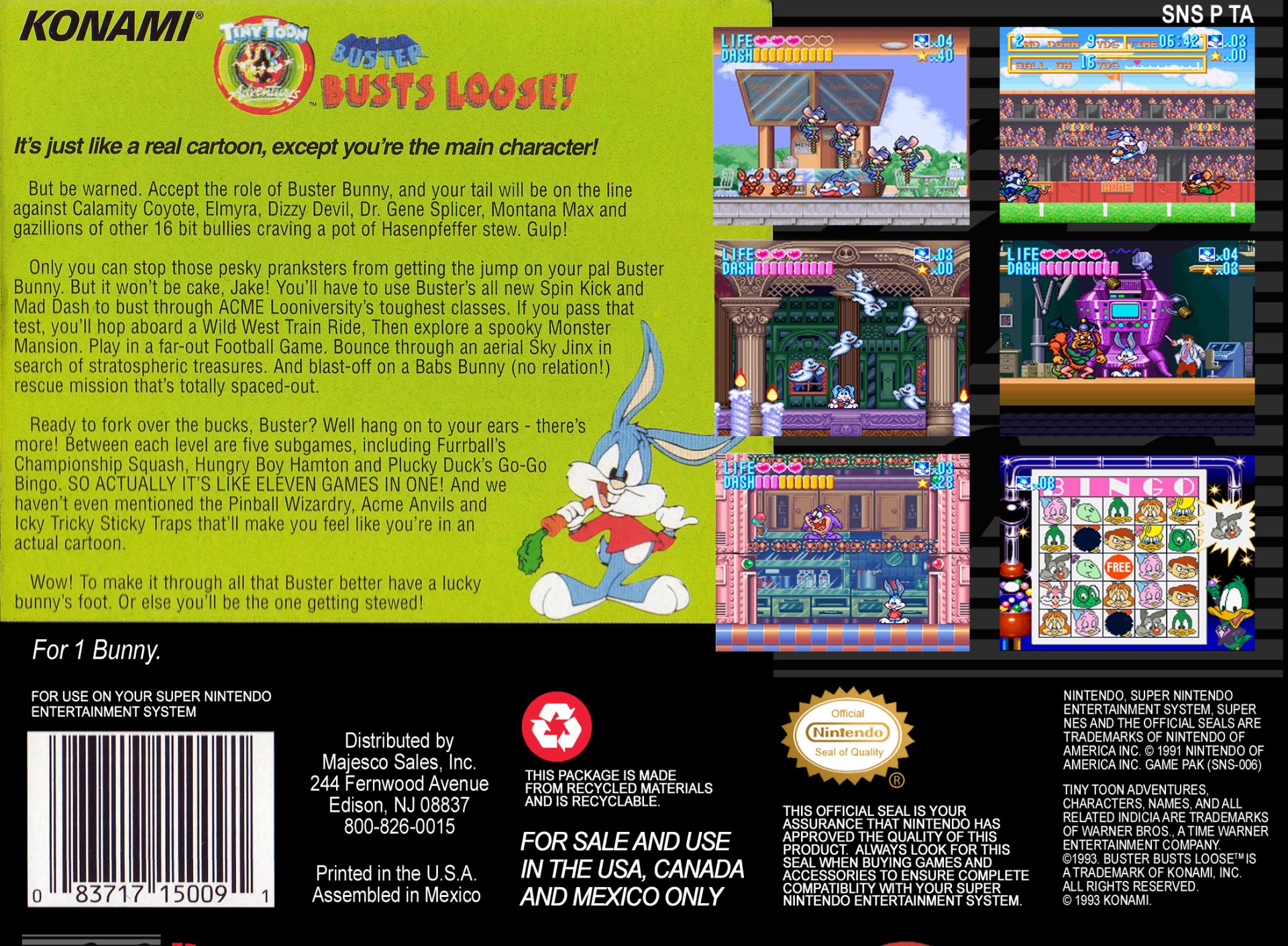 video game Tiny Toon Adventures: Buster Busts Loose! Image