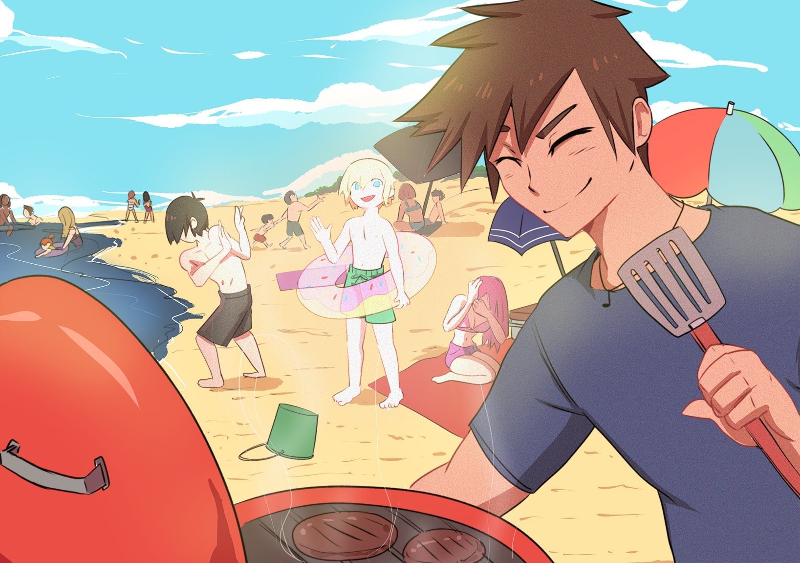 beach Aubrey (Omori) Sunny (Omori) Basil (Omori) Hero (Omori) video game OMORI Image