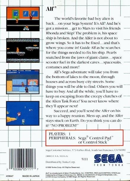 video game Alf Image