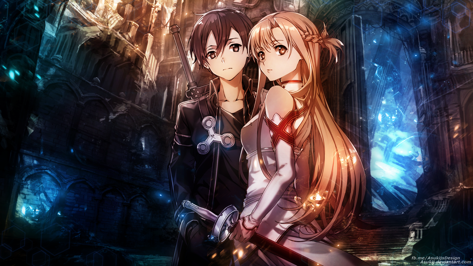 Download Asuna Yuuki Kirito (Sword Art Online) Anime Sword Art Online Kirito And Asuna Image
