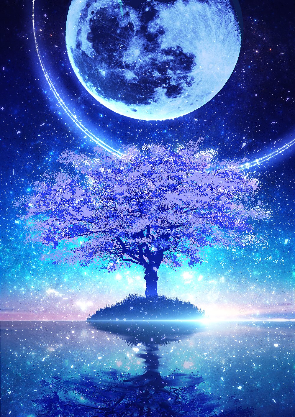 moon Anime tree Image