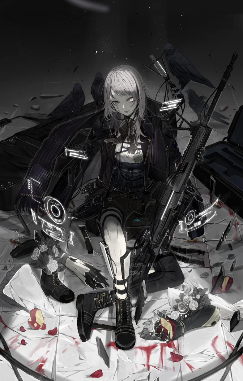 cyberpunk crow Anime warrior Image