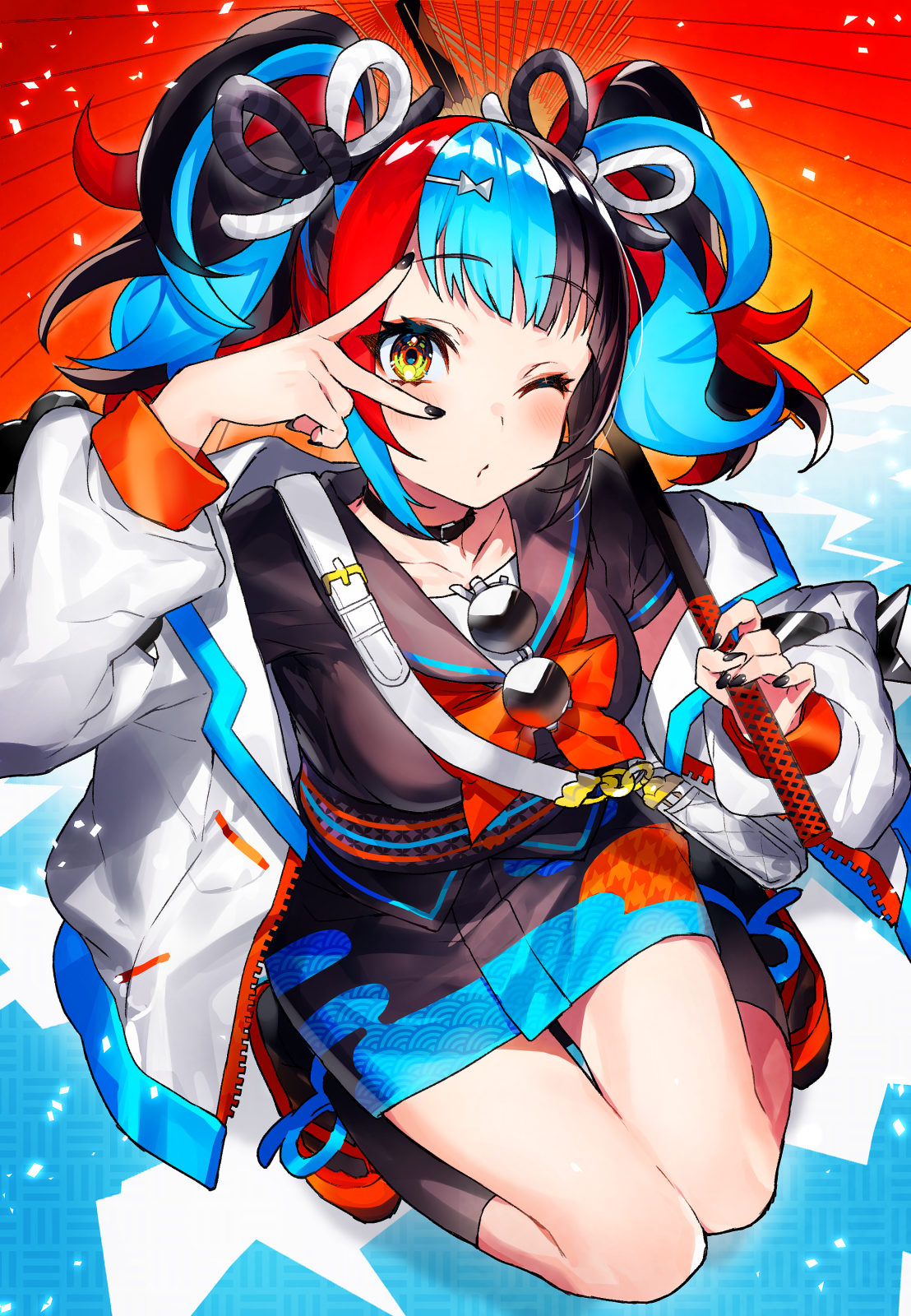 Sei Shōnagon Anime Fate/Grand Order character design colorful hair Image