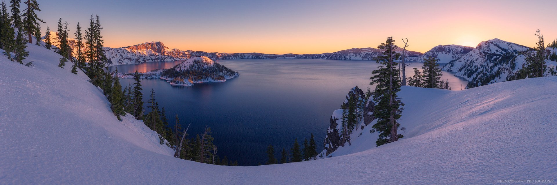  Crater Lake's blush by Ben Coffman