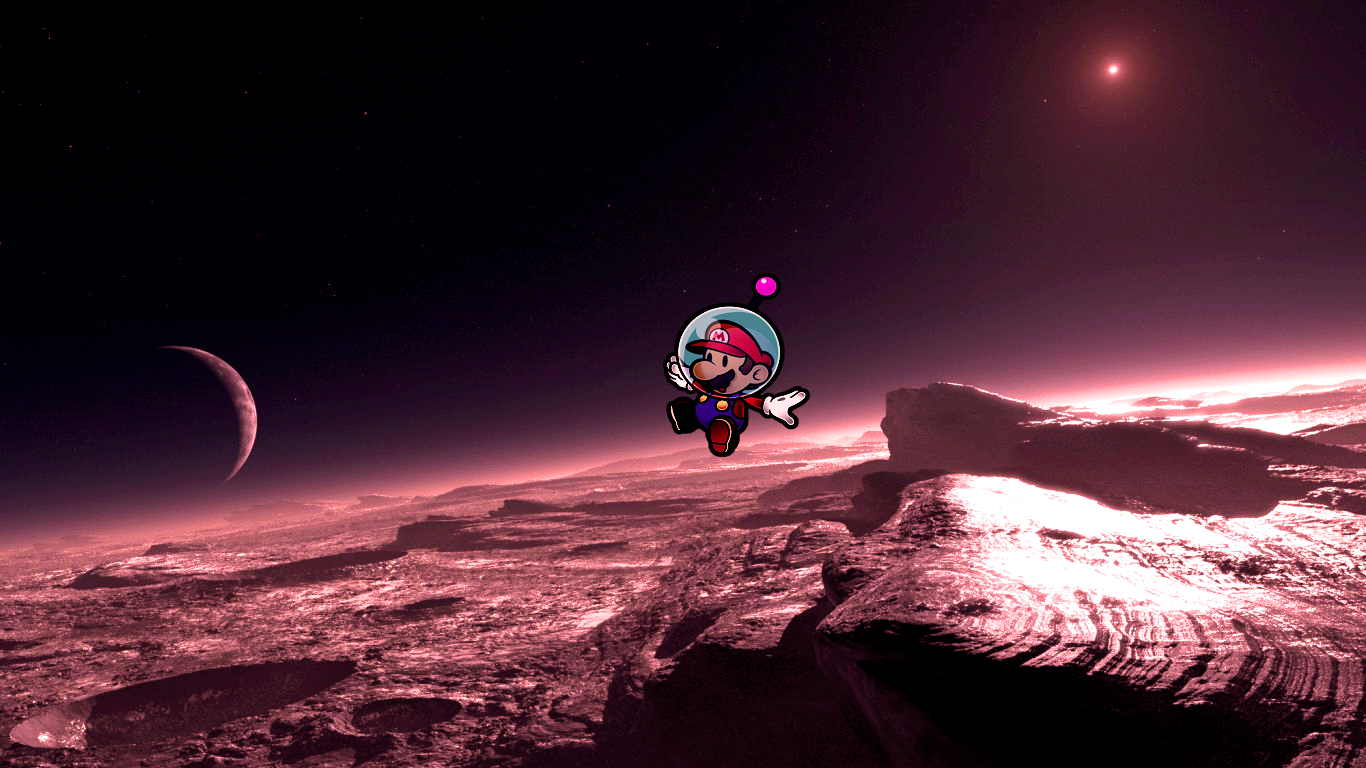 Mario in the space wallpaper by helianthus