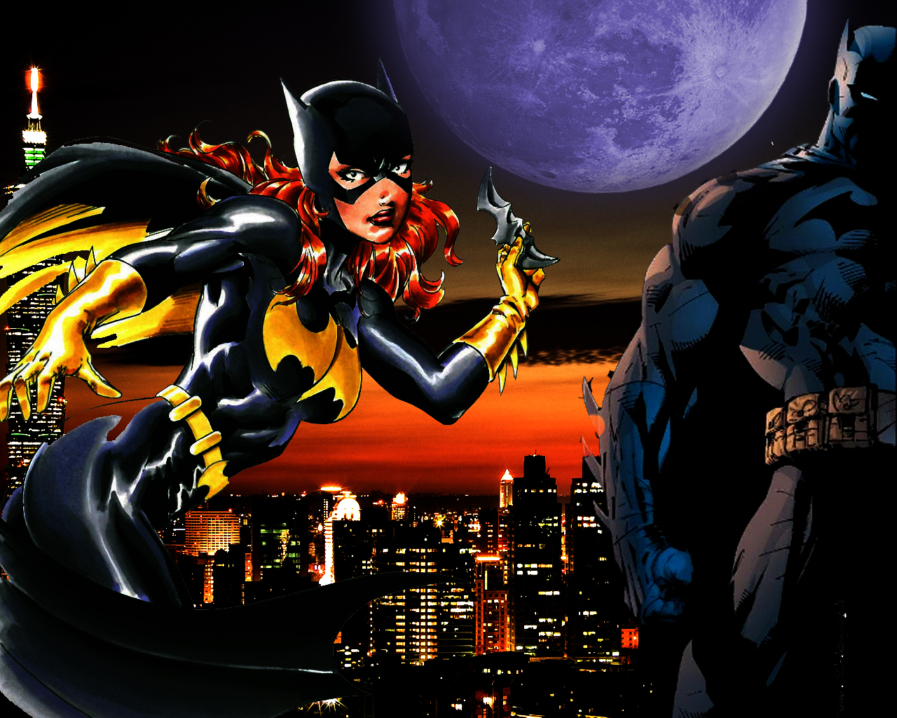 Batman and Batgirl by darthvader11