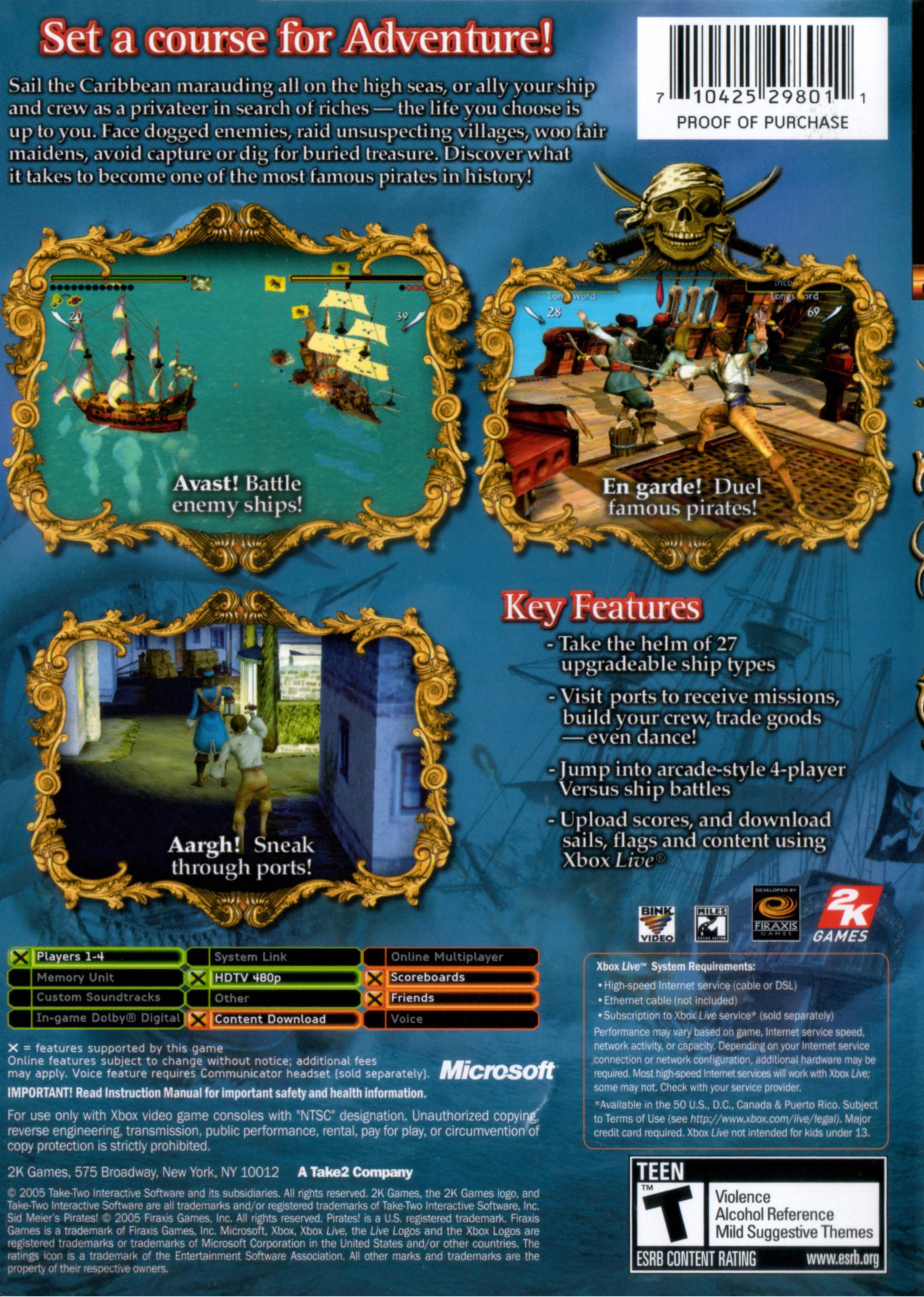 Sid Meier's Pirates! Video Game Box Art - ID: 48031 - Image Abyss