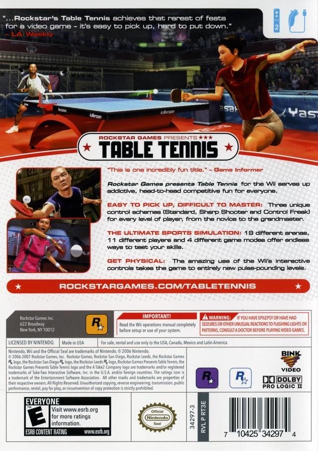video game Rockstar Games Presents Table Tennis Image