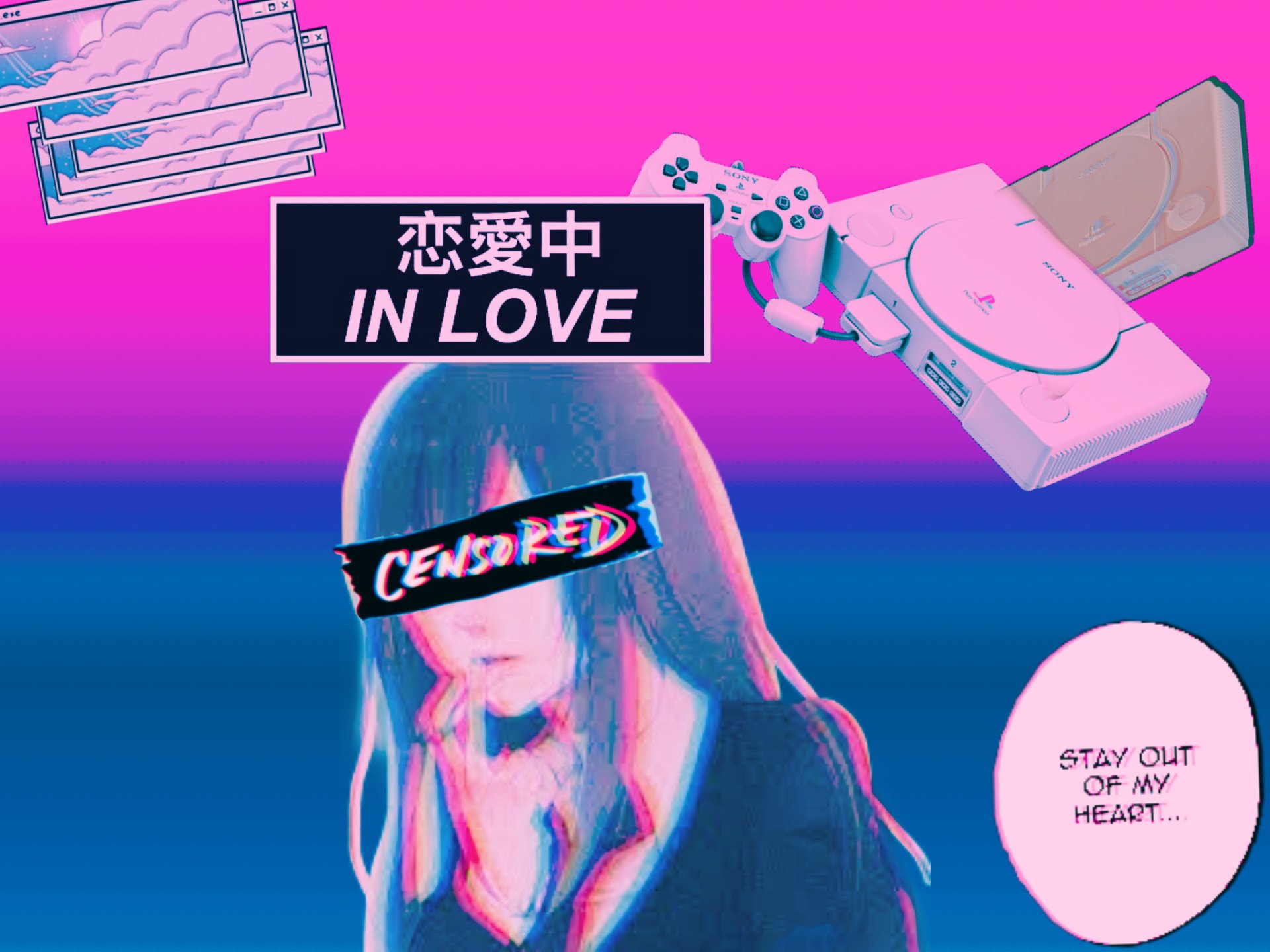 aesthetic PlayStation Japan vaporwave console Image