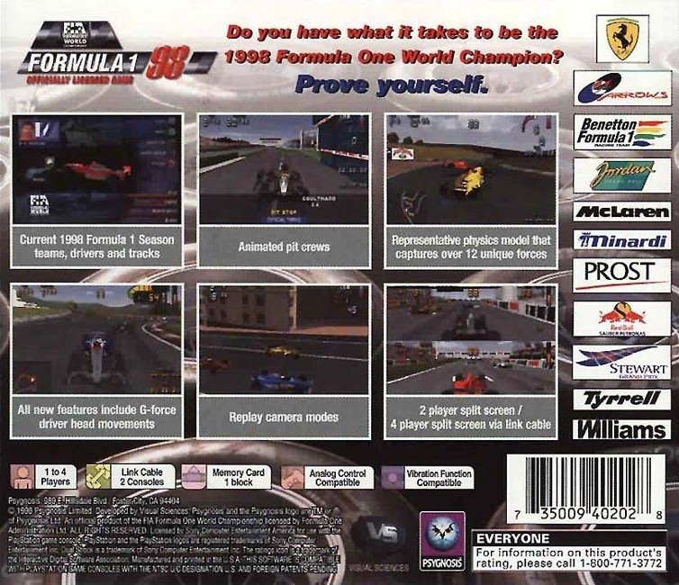 video game Formula 1 98 Image