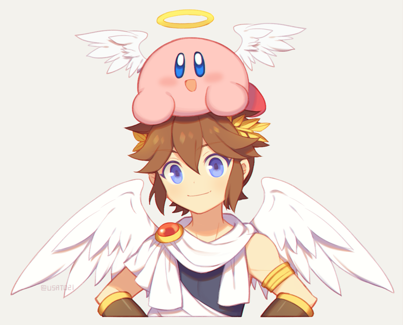 cute Kirby Pit (Kid Icarus) video game Super Smash Bros. Image