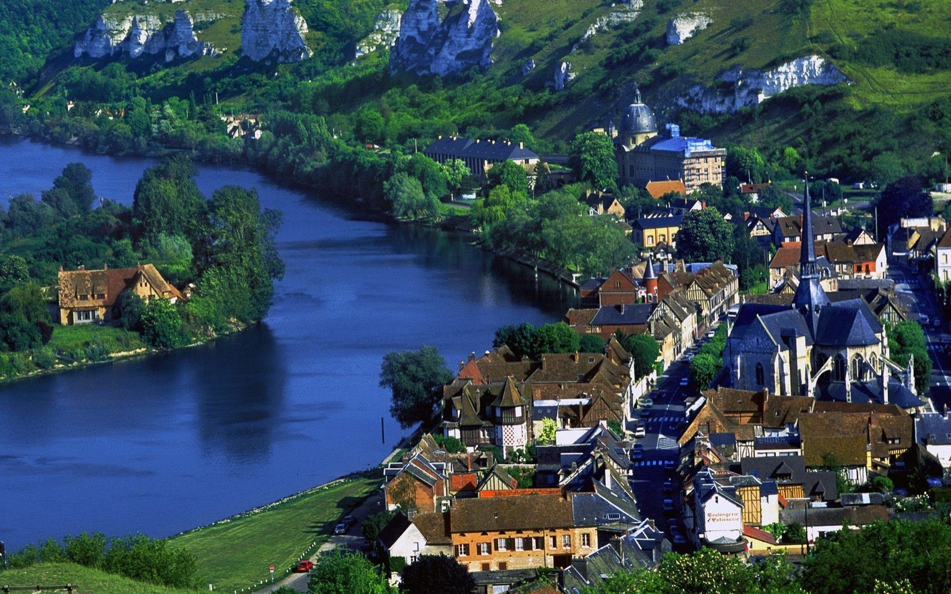 Houses Along the Seine River in France