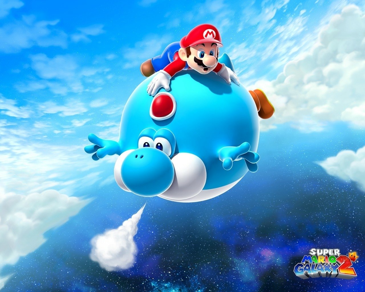 Mario and Yoshi's Adventure in Super Mario Galaxy 2, image size:1280x1024