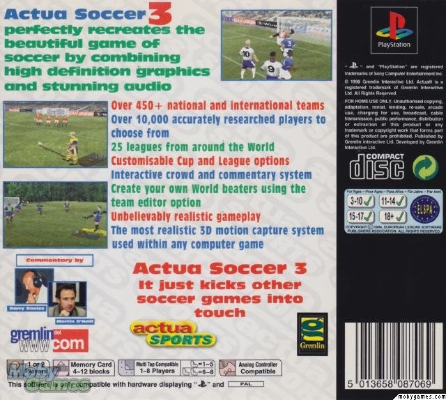 video game Actua Soccer 3 Image