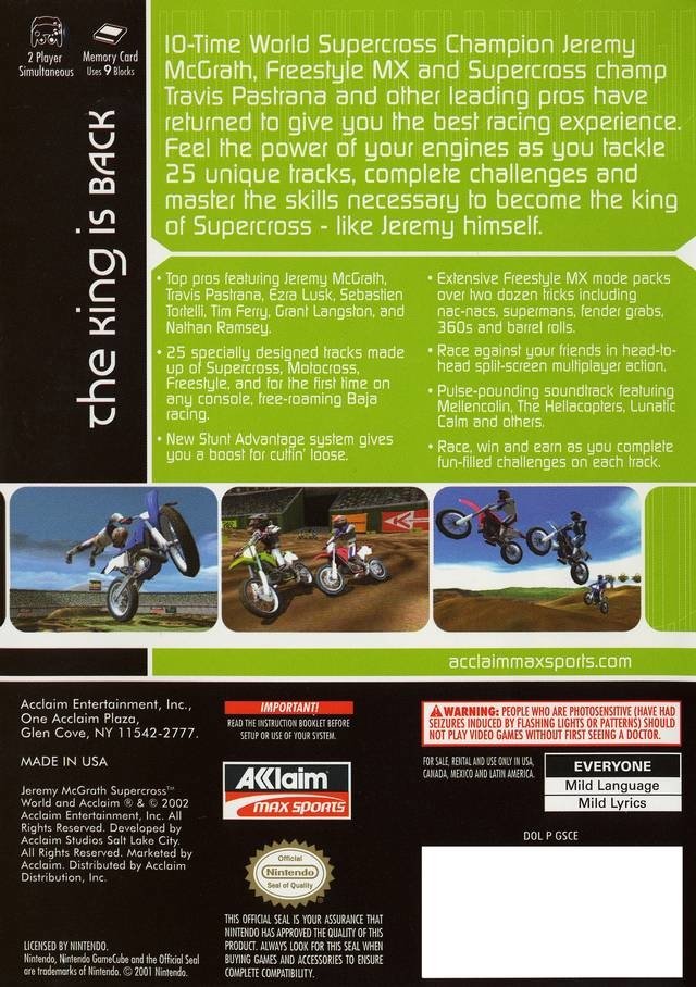 video game Jeremy McGrath Supercross World Image