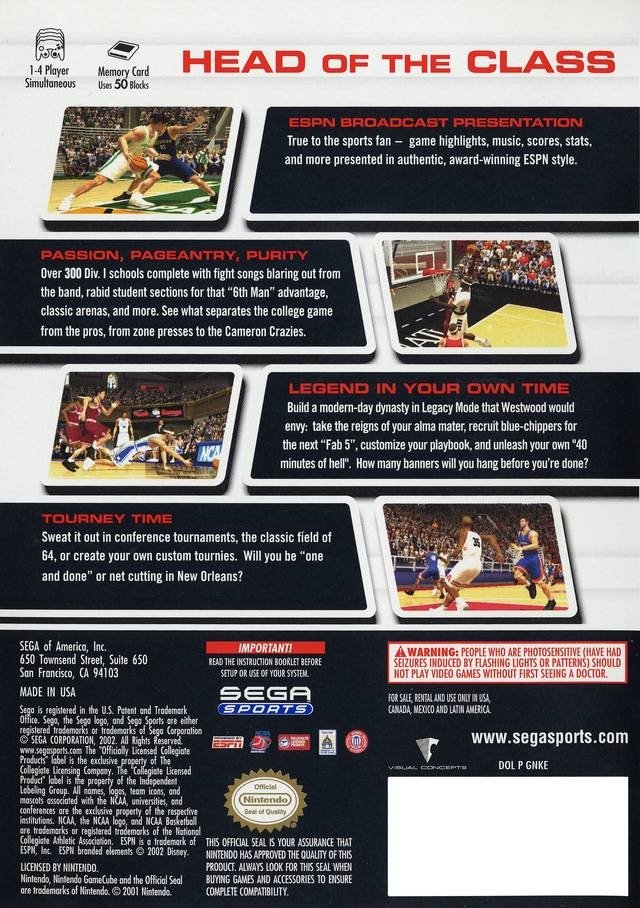 video game NCAA College Basketball 2K3 Image