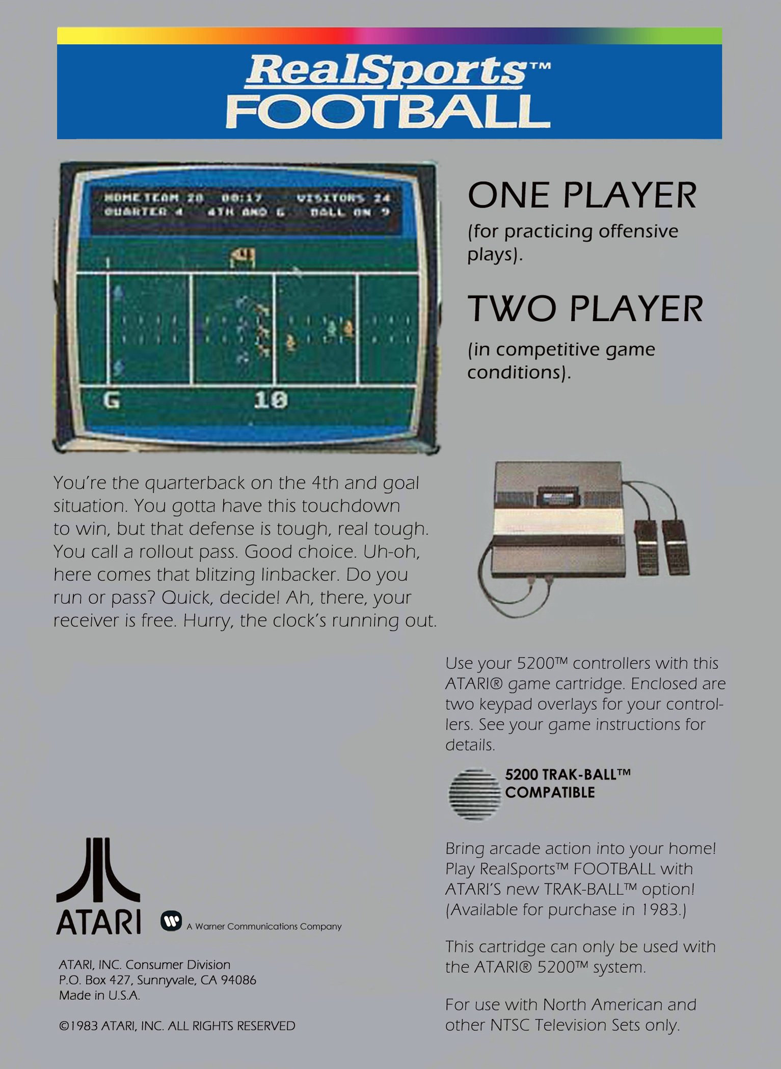 video game RealSports Football Image