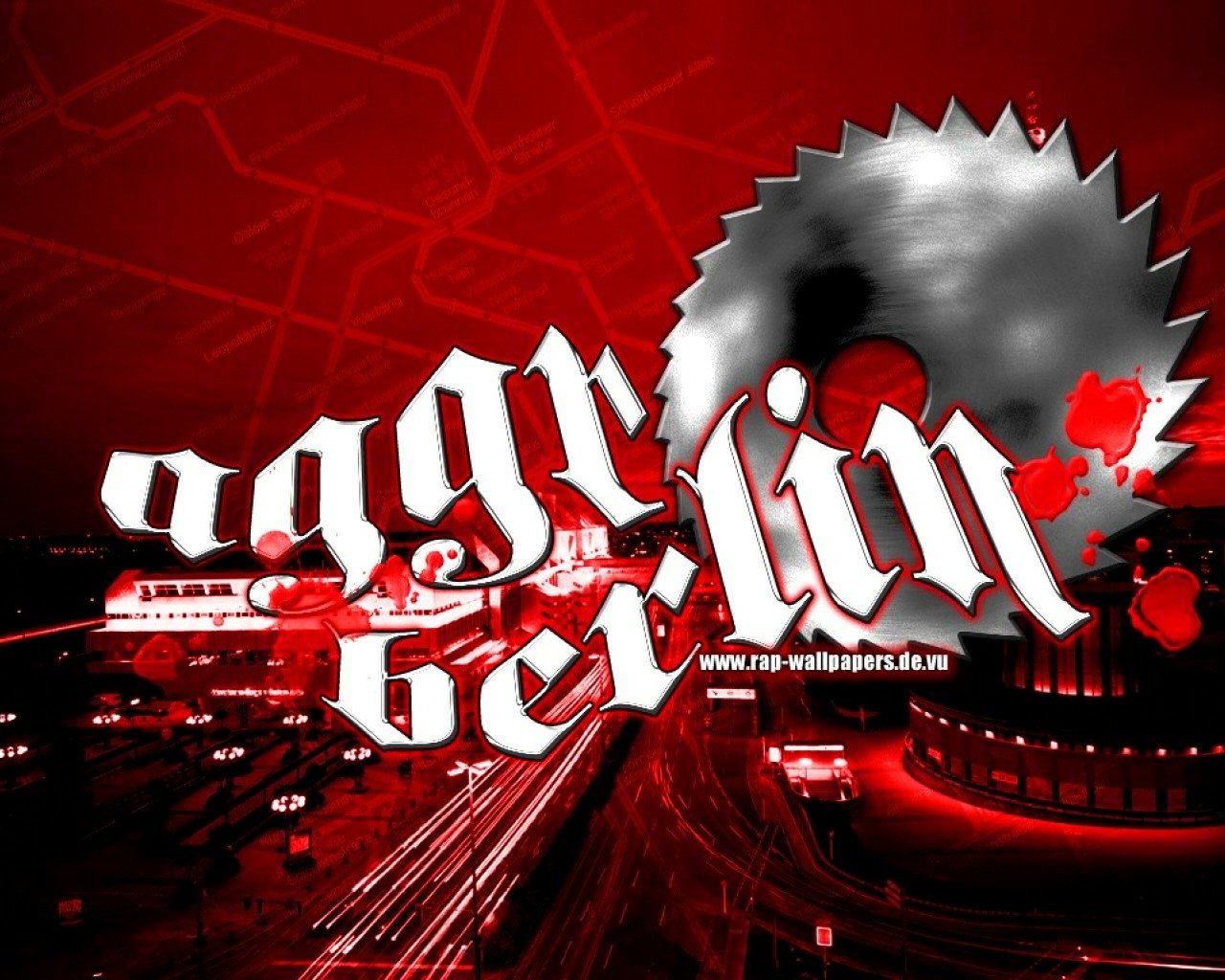 A bold graphic in red and black features the text aggr berlin, symbolizing the vibrant rap scene, set against a cityscape backdrop filled with dynamic energy and movement.
