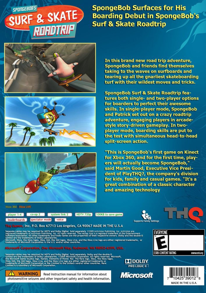 video game SpongeBob's Surf and Skate Roadtrip Image