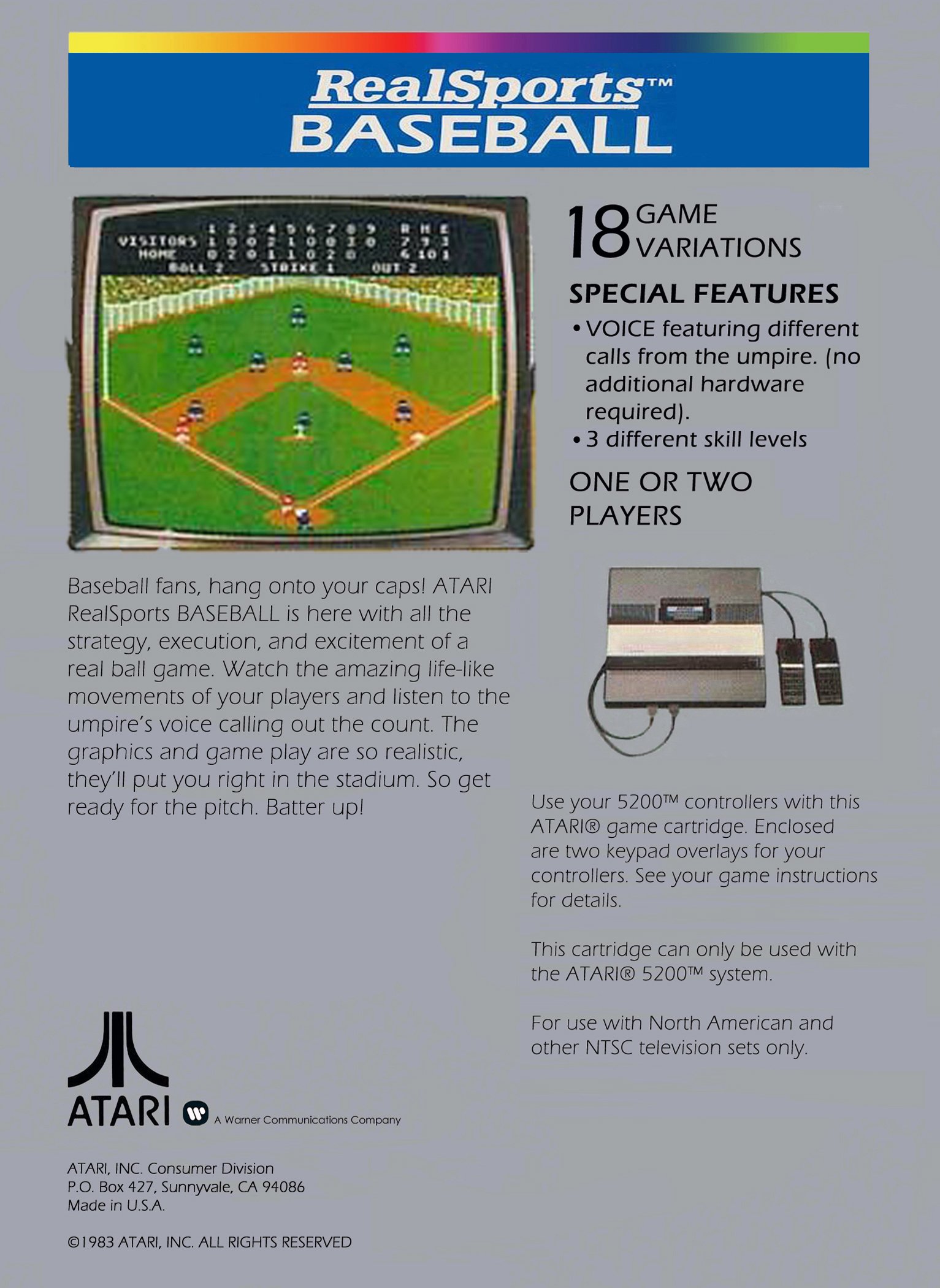 video game RealSports Baseball Image
