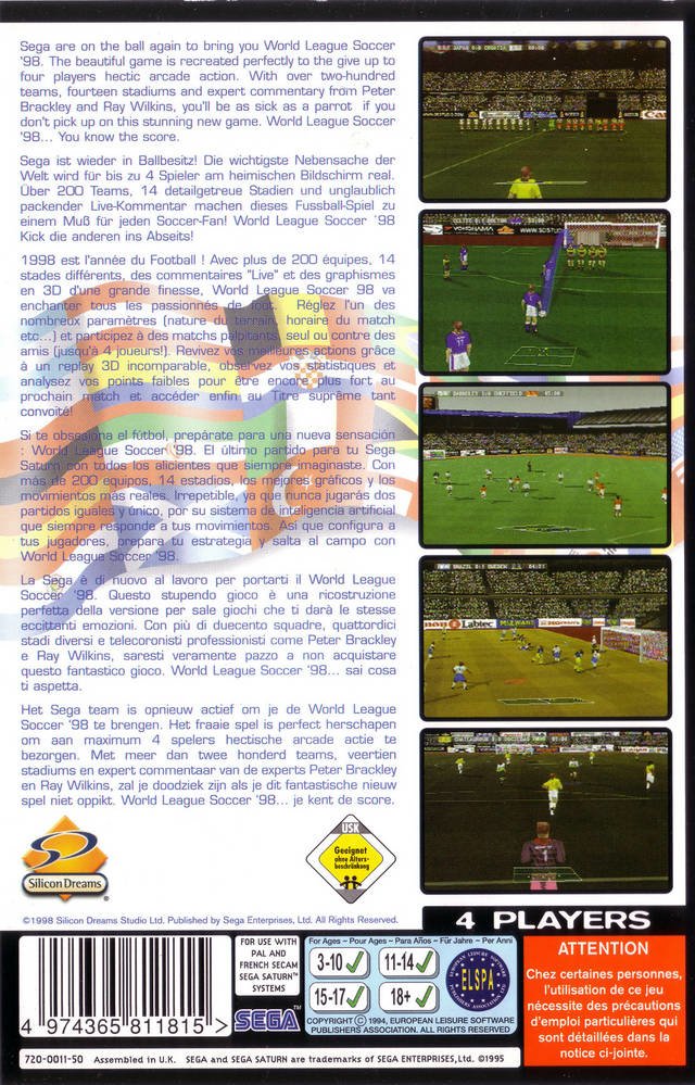 video game World League Soccer '98 Image