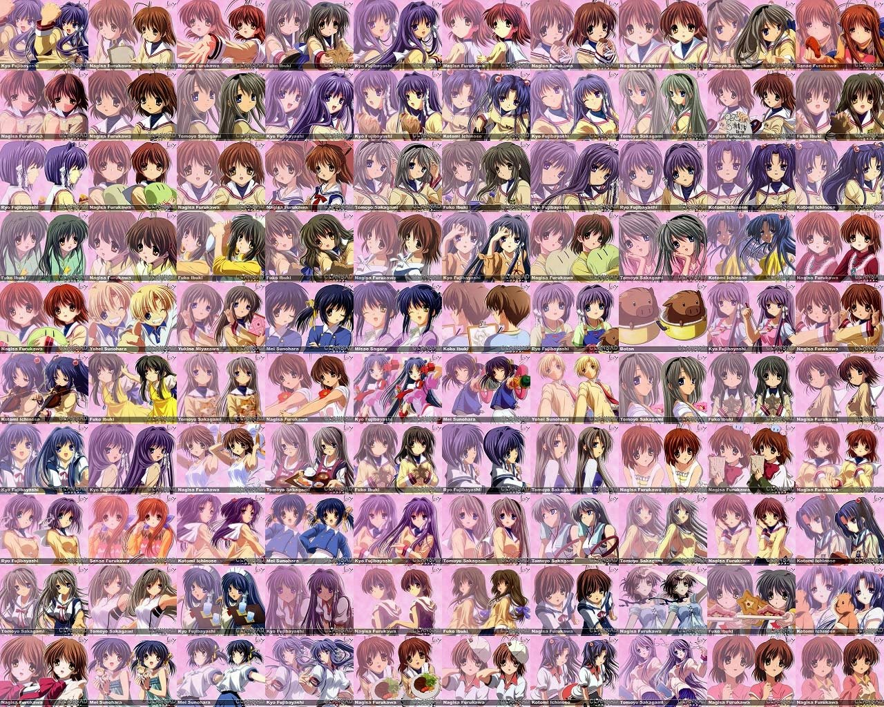 Misae Sagara Ushio Okazaki Mei Sunohara Youhei Sunohara Botan (Clannad) Fuuko Ibuki Ryou Fujibayashi Kyou Fujibayashi Tomoyo Sakagami Kotomi Ichinose Nagisa Furukawa Anime Clannad Image